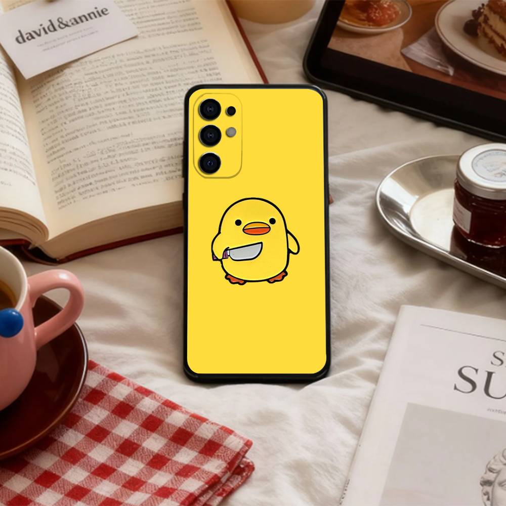 

Adorable Yellow D-Duck Phone Case For Samsung S 25,24,23,22,30,21,10,9,Ultra,Plus,Lite,FE,4,5 G Soft Black Case Samsung S23plus5G
