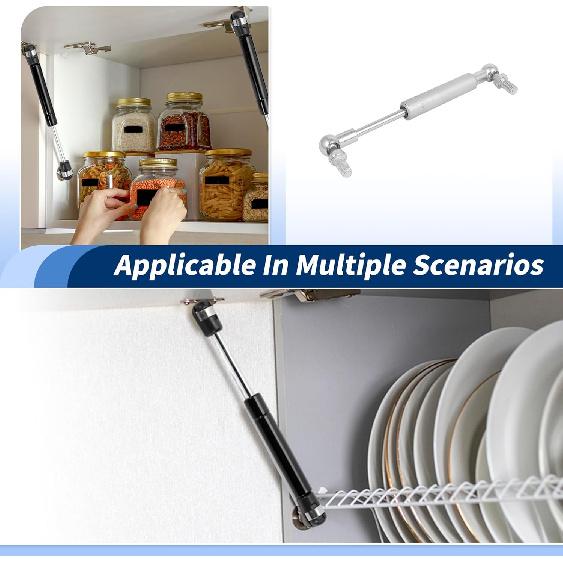 

6inch 11lb/50N/5kg Gas Springs, 6 Gas Struts Hydraulic Lift Support for Cabinet Lid Toolbox Cover,1 Pcs, Silver Tone