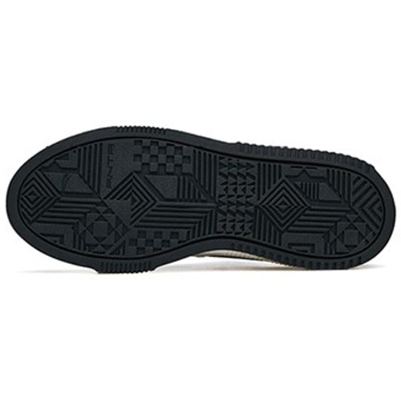 Anta Slip Resistant Shock Absorbers With Abrasion Resistant Properties Low Top Skateboard Shoes Women's White Black Sneakers 922228012-5
