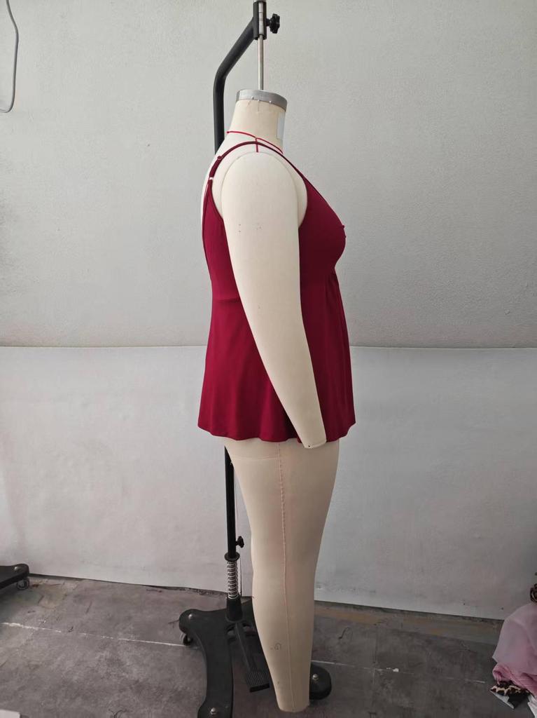 2026 Elegant Plus Size V-neck Summer Dress with Adjustable Straps - European and American Style