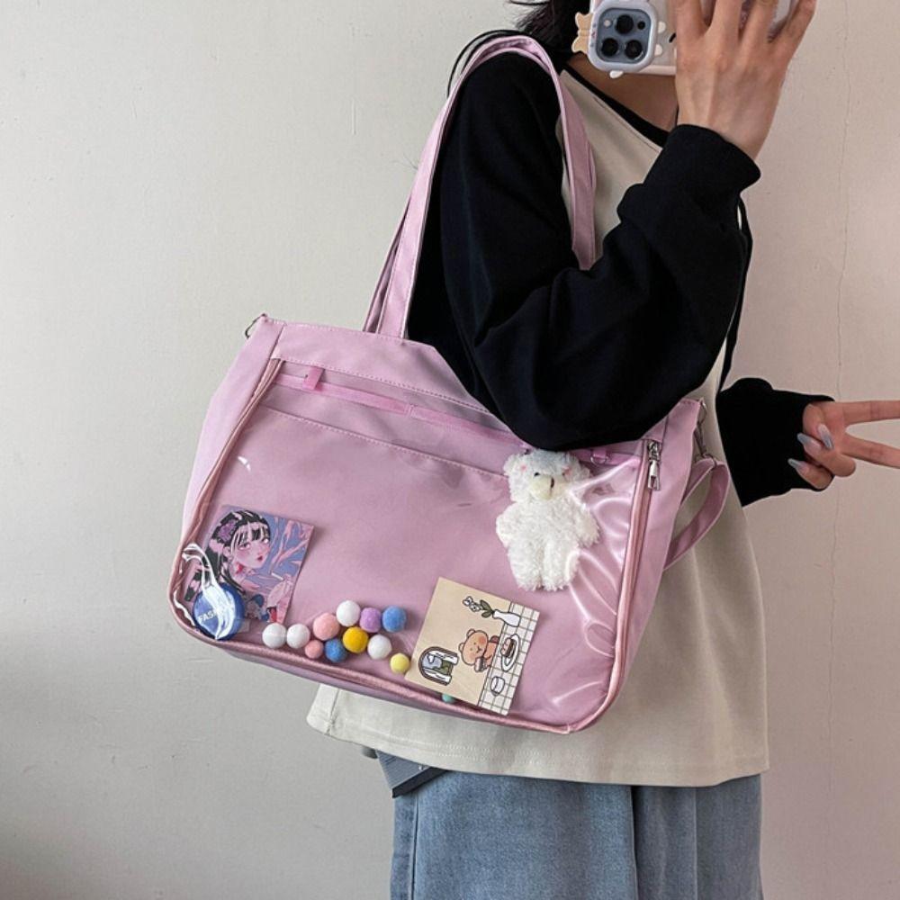 Japanese Style JK Shoulder Bag Pvc Canvas Tote Bag Fashion Transparent Itabag  Student
