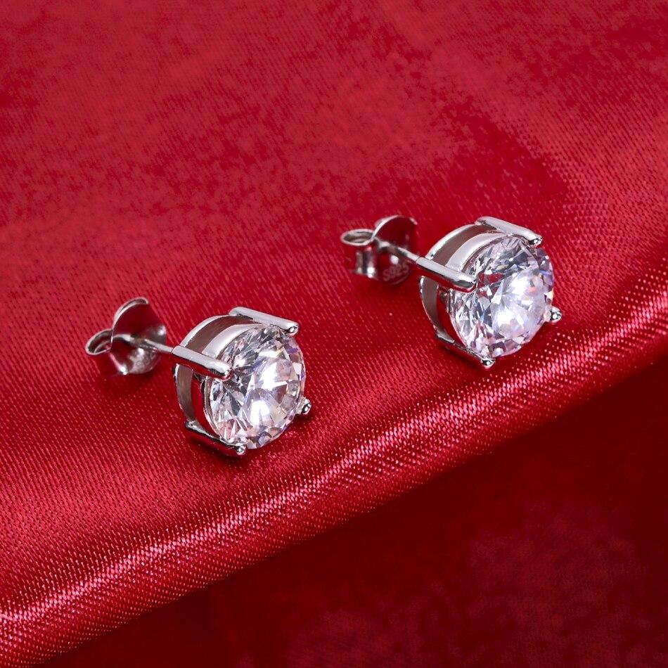0.5-2 Carat 8.0mm D Color Moissanite 100%   Copper Stud Earrings For Women Top Quality Sparkling Wedding Jewelry