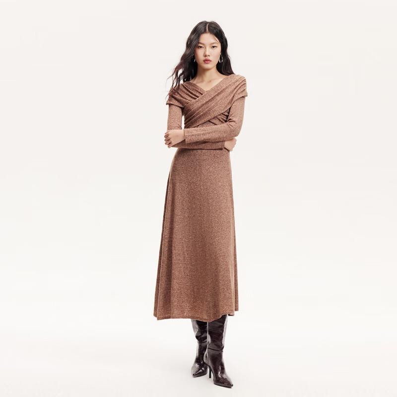

VEROMODA Maillard Criss-Cross Wool Blend Long Dress S