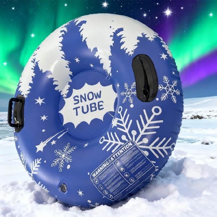 Inflatable Snow Sled with Handles Thickened Winter Inflatable Snow Tube PVC Sledding Tube Winter Snow Sledding Toy