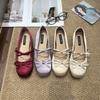 2025 autumn round head bow French shallow mouth ballet single shoes women's skirt gentle wind flat Mary Jane shoes