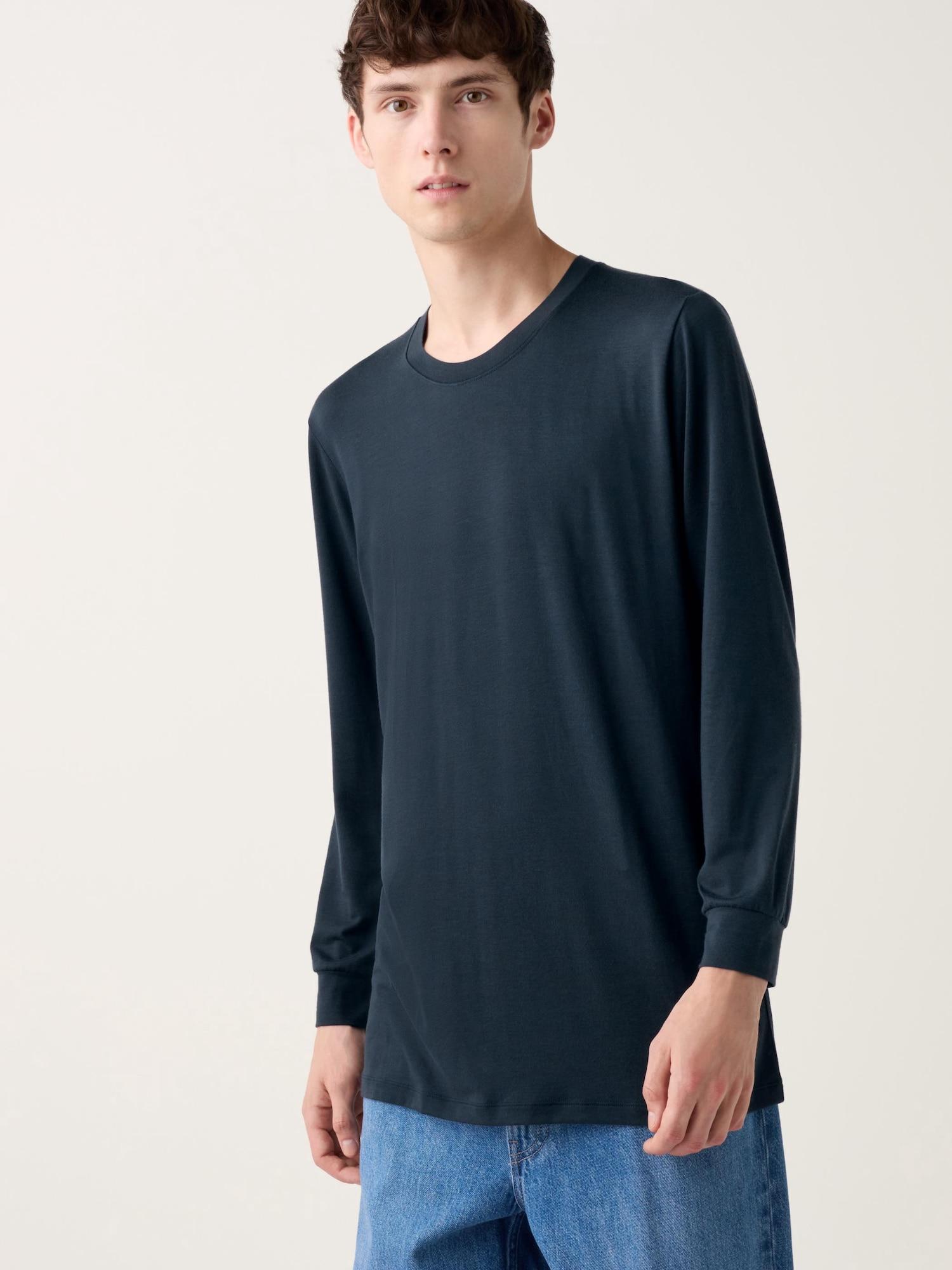 

Uniqlo Japan HeaTTech Crew Neck T 9 4 рукава 69 NAVY/M