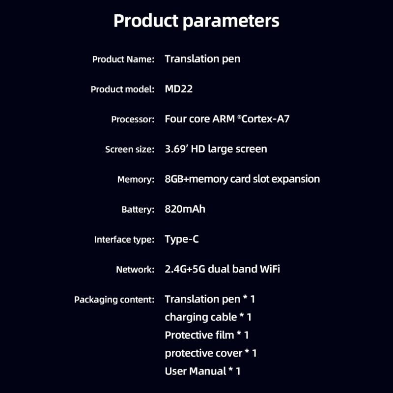 Portable Language Conversion Device With Long Power Time And 8GB Capacity For Fast Text Conversion