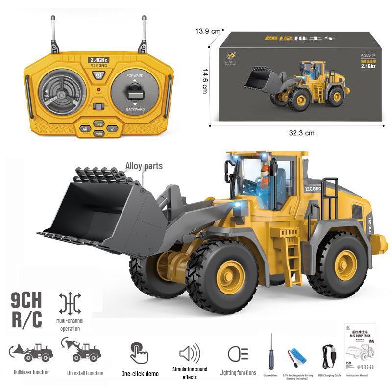 Kids' RC Excavator & Construction Vehicles: Dump Truck, Bulldozer, Loader
