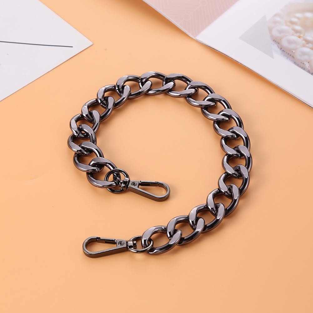 40cm Punk Metal Thick Chain Bag Shoulder Strap DIY Handbag Handles (Black)