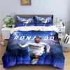 Set de așternuturi de modă cu imprimeu Fotbalist M-Messi R-Ronaldo Huse de pilotă Plapumă Pat Tineri Copii Fete Băieți Cadou de Lux