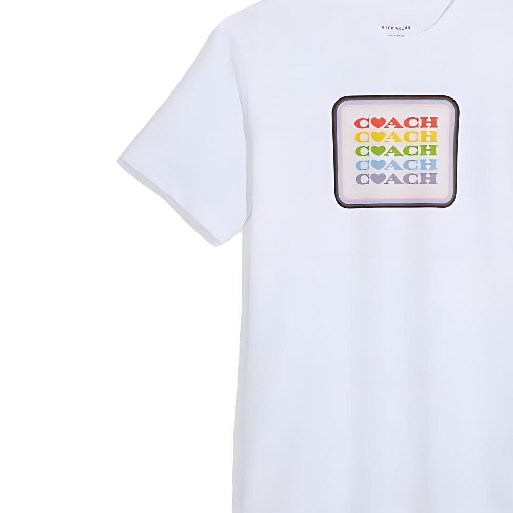 COACH T Shirts Men's White Crew Neck Moderate Straight Fit CI681-WTM