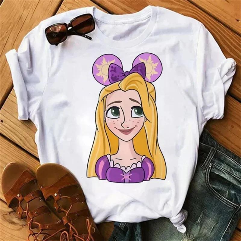 Unisex Snow White Princess T-shirt Cute Cartoon The Princesses White Tops Tshirt Streetwear T Shirts Clothes