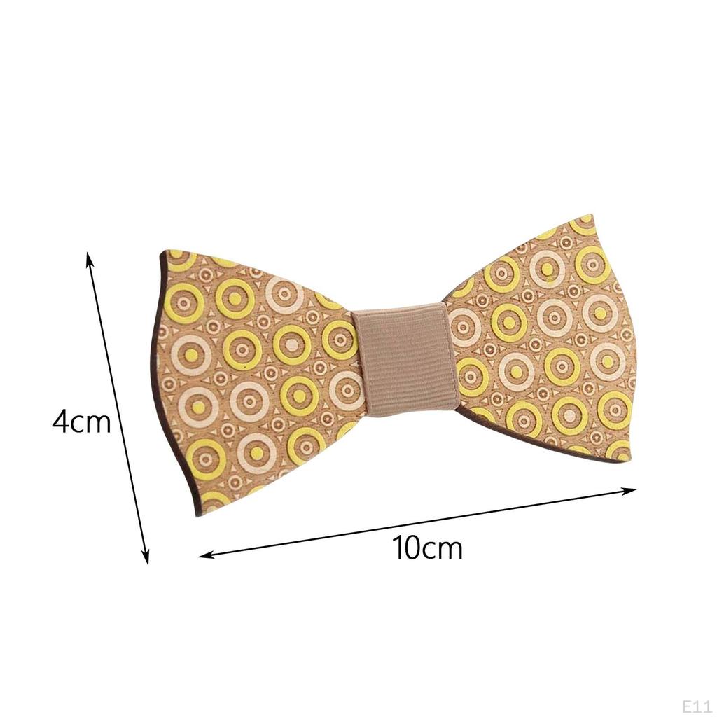 Wood Bow Tie Decoration Men Fashion for Birthday Festival Wedding Color Puzzle