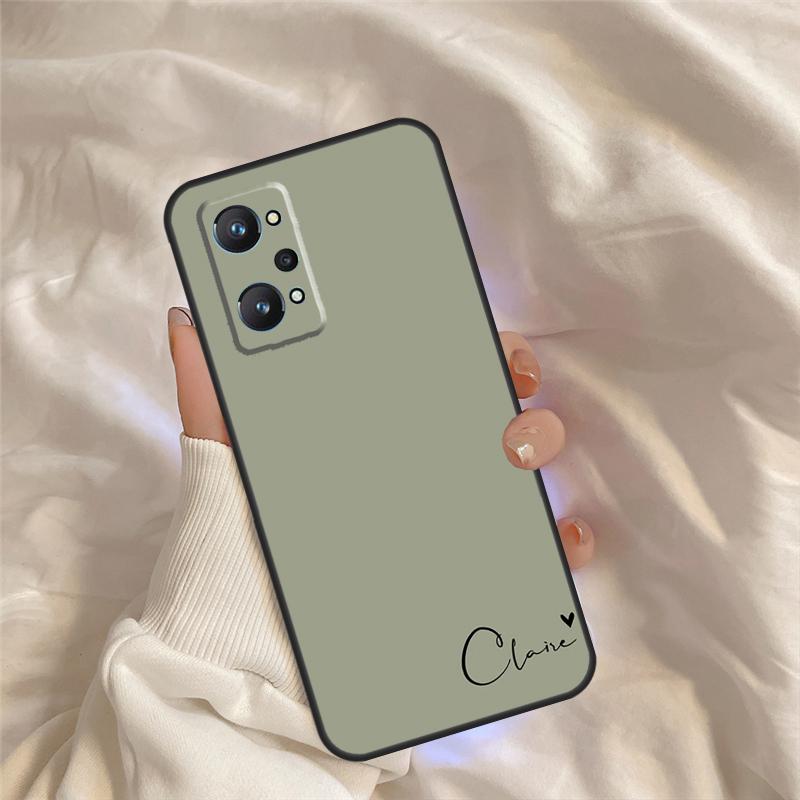 Personalise Custom Name Initial Pastel For Realme C55 C35 C33 C31 C30 C25 C21Y C15 C11 GT Neo 5 3 2 Realme 9 10 11 Pro Plus Case