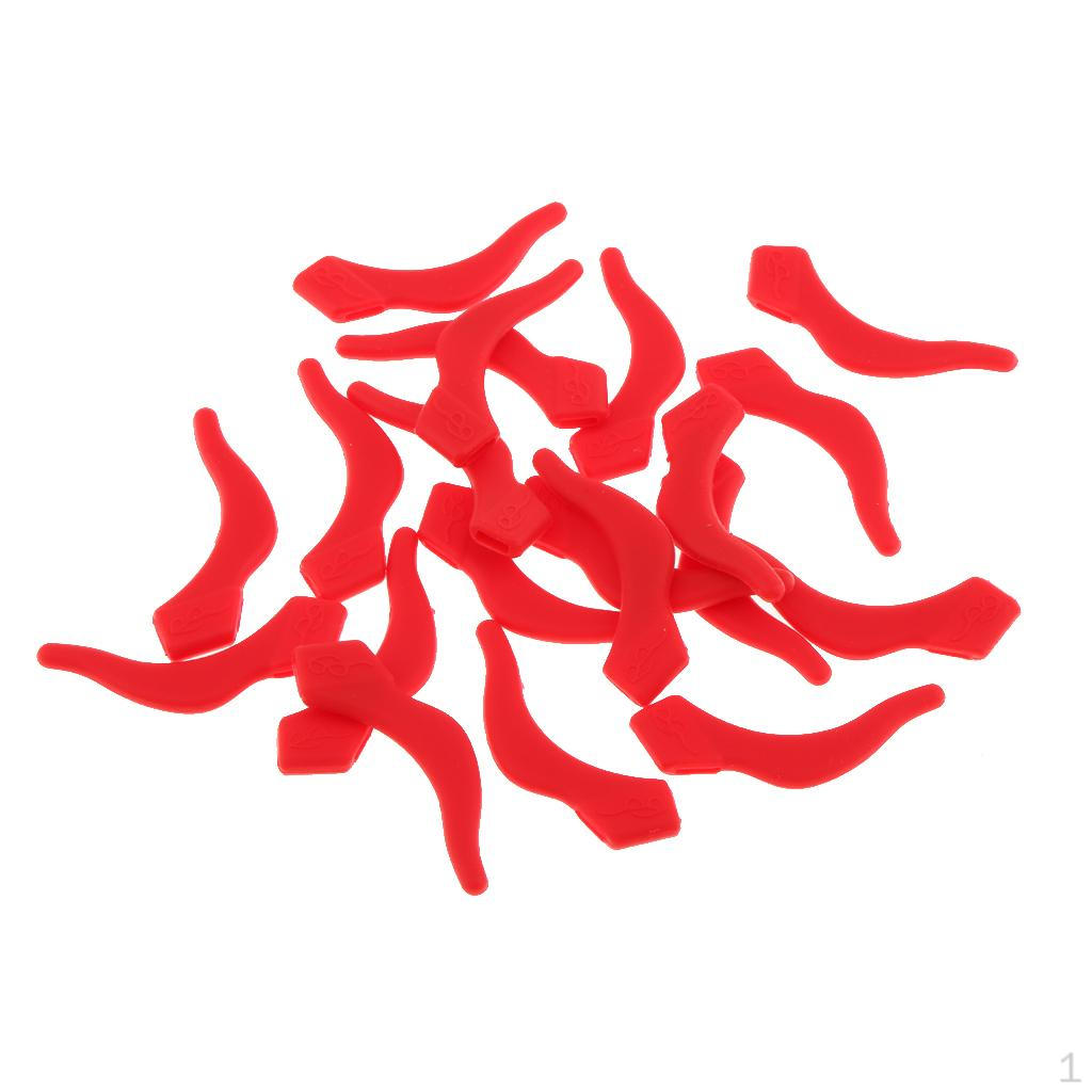 Крючки, 10 пар, Удобный силиконовый держатель для дужек очков Red
