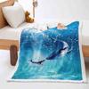 Ocean Whale 2D Digital Printing Thickened Lamb Fleece Crystal Fleece Blanket Cover Blanket Siesta Siesta Blanket