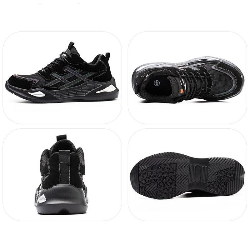 Cozok Lightweight Breathable Protective Mesh Safety Shoes For Men Puncture Resistant Steel Toe Work Sneakers Size 46