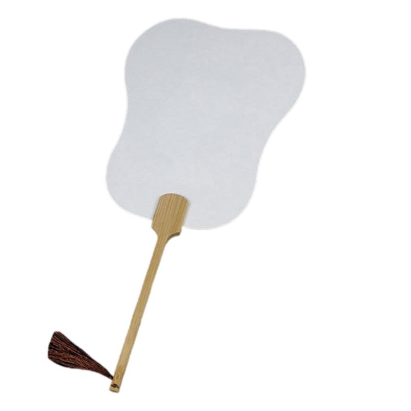 Blank Rice Paper Fan Round Fan Paper Hand Fan Wedding Fan Decorative Painting Fan Blank Fan Kids