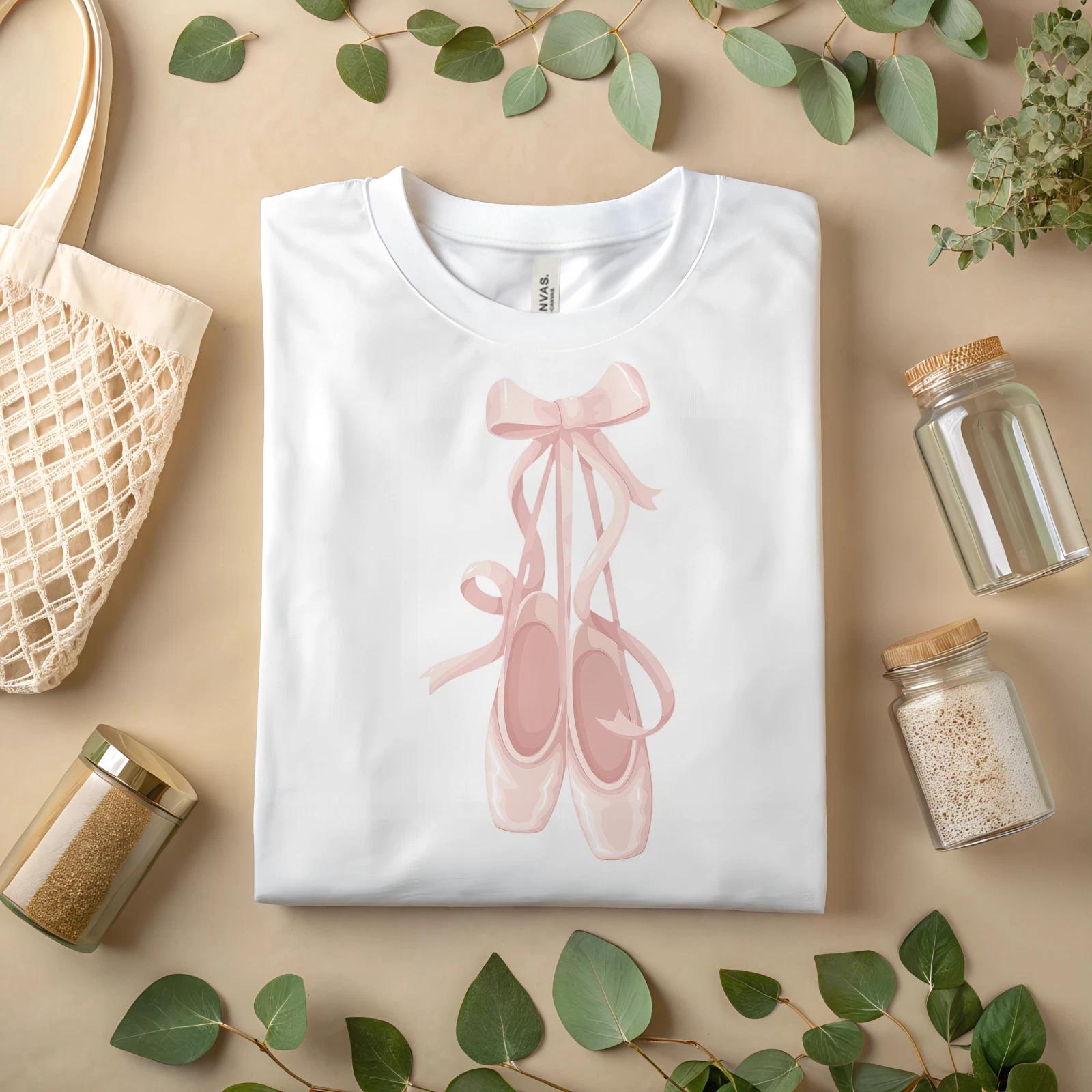 

Pink Ballet Shoes Shirt – Elegant Ballerina Dance Tee for Girls and Women 2XL