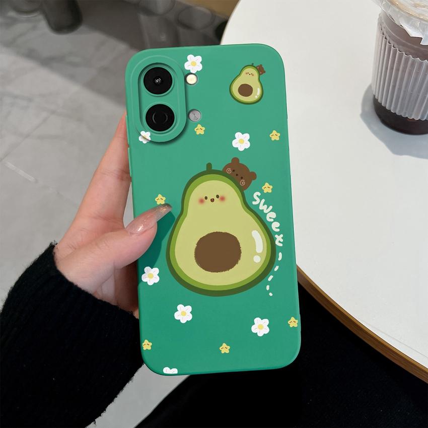 Lovely Back Cover For Tecno Spark Go 3 2 1S Pova 7 Ultra Pro Spark 40 40C 30 Phone Bags Cute Avocado Pretty Flowers Shell Soft Silicone Anti Slip Case