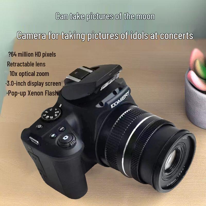 64MP HD Mirrorless DSLR Camcorder for Professional Video Recording & Douyin Live Streaming