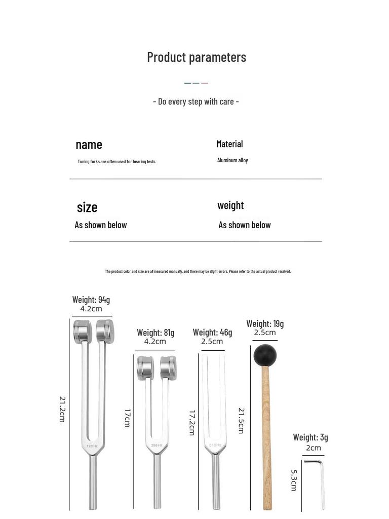 Aluminum Alloy Tuning Fork - Sleep Aid, Yoga, Ear Cleaning, Rattle 