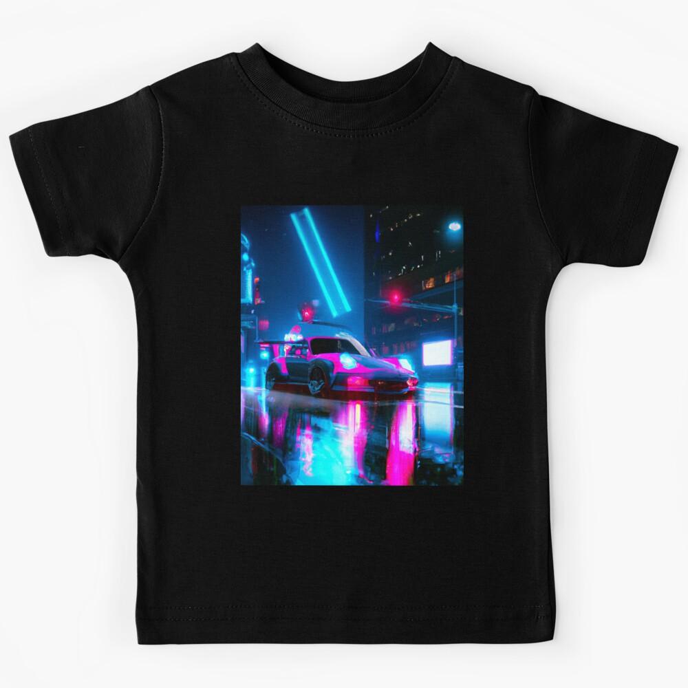 Cyberpunk Porche 911 GT2 in the streets Kids T-Shirt 160
