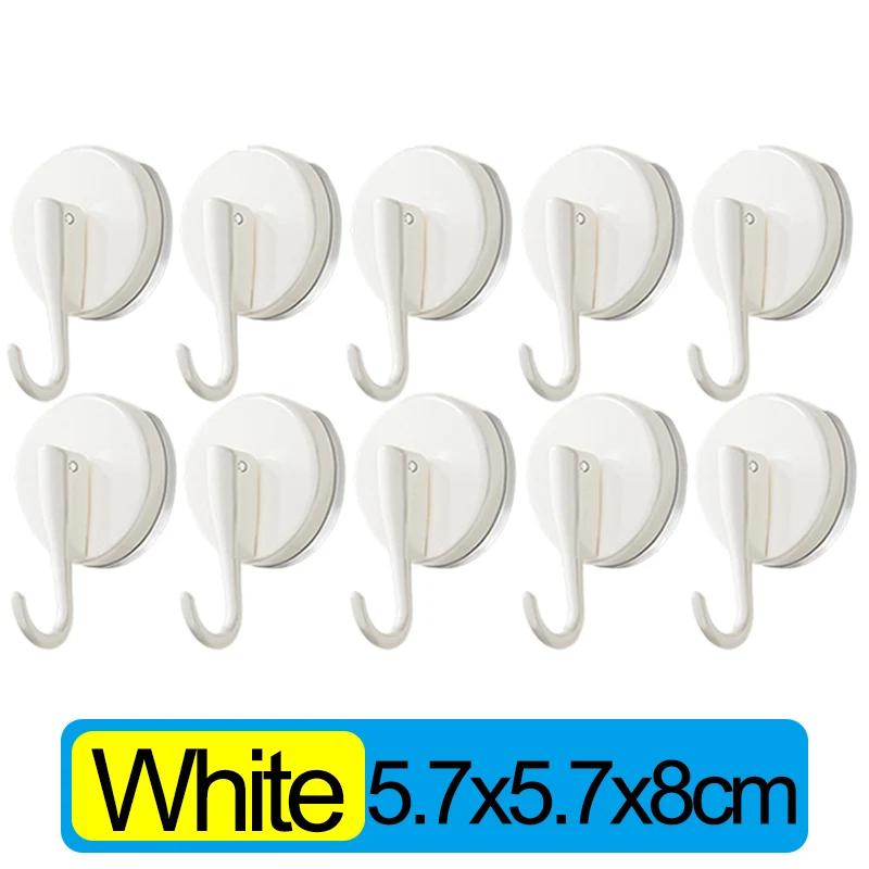 

10/1 шт. Вакуумные крючки-присоски Держатель для полотенец и халатов для душа Кухонные крючки для ванной комнаты Настенные крючки Съемная присоска для стекла и плитки Вешалка 1pc белый