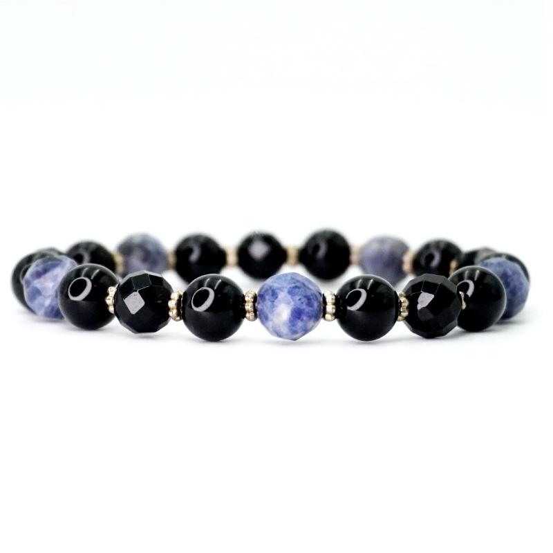 BTS Jungkook Worn Genuine Gemstone Bracelet Onyx Sodalite Healing Crystal Korean Idol Style Couple Jewelry Gift