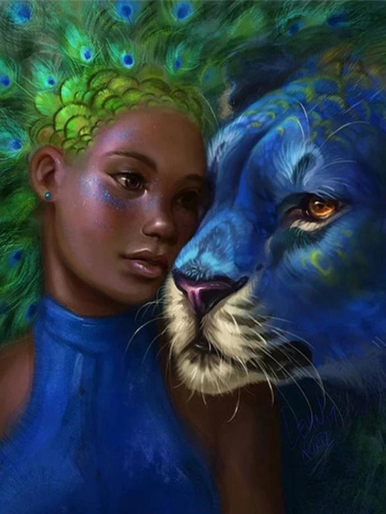 

5D DIY Алмазная вышивка Женский набор животных Узор Картина Полный Круглый Квадратный Животный Мозаика Женский домашний декор Подарок Full Round 20x30CM