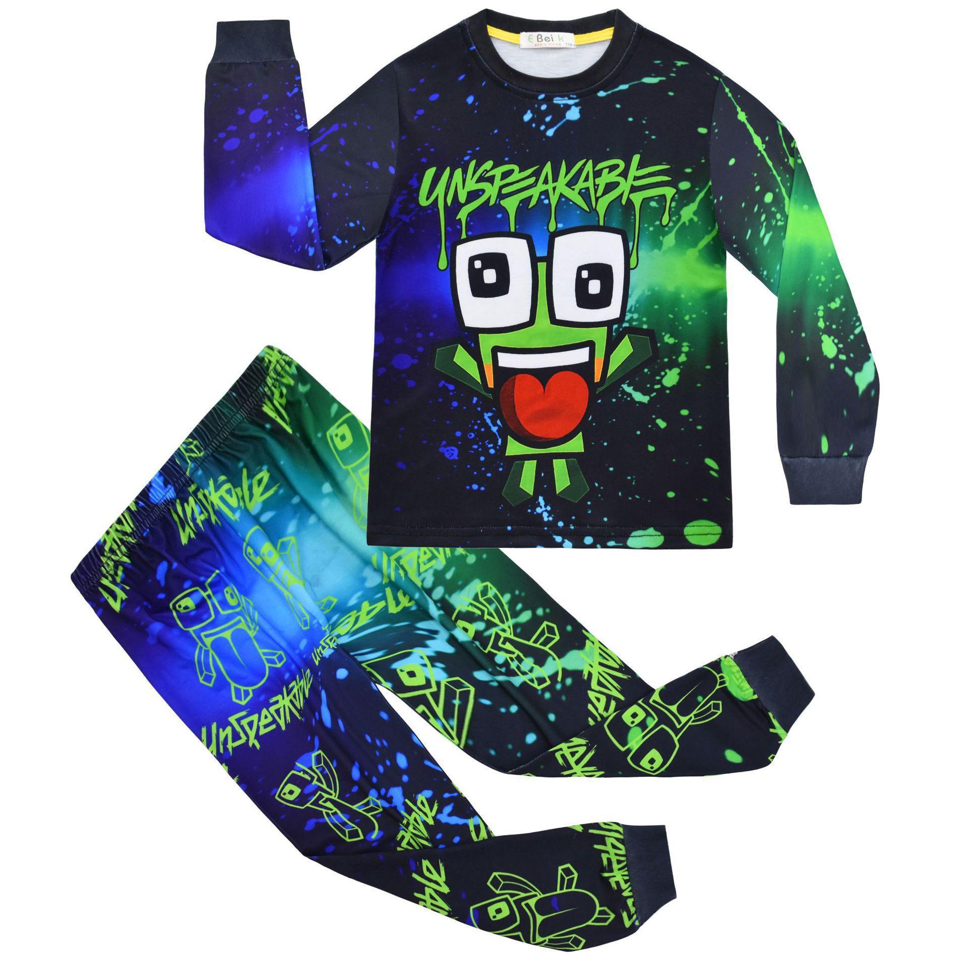 Digital Printing, Clothing, Children S Boys Long Sleeve Loungewear Pajama Set 6010 110
