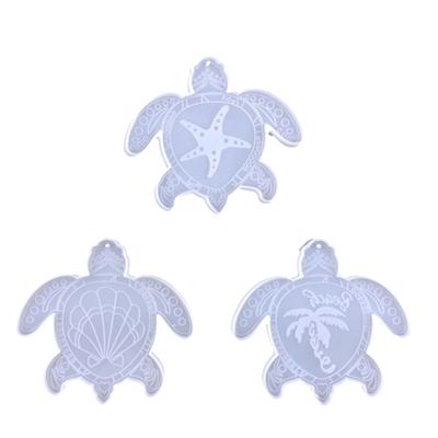 Glänzend für Schildkrötenform Ornament Silikon Epoxidharzform DIY Schlüsselanhänger Anhänger Schmuck für Valentinstagsgeschenk Basteln