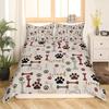 Pet Animal Dog Paw Print Duvet Set Bone Pattern Bedding Three-Piece Set Room Decoration
