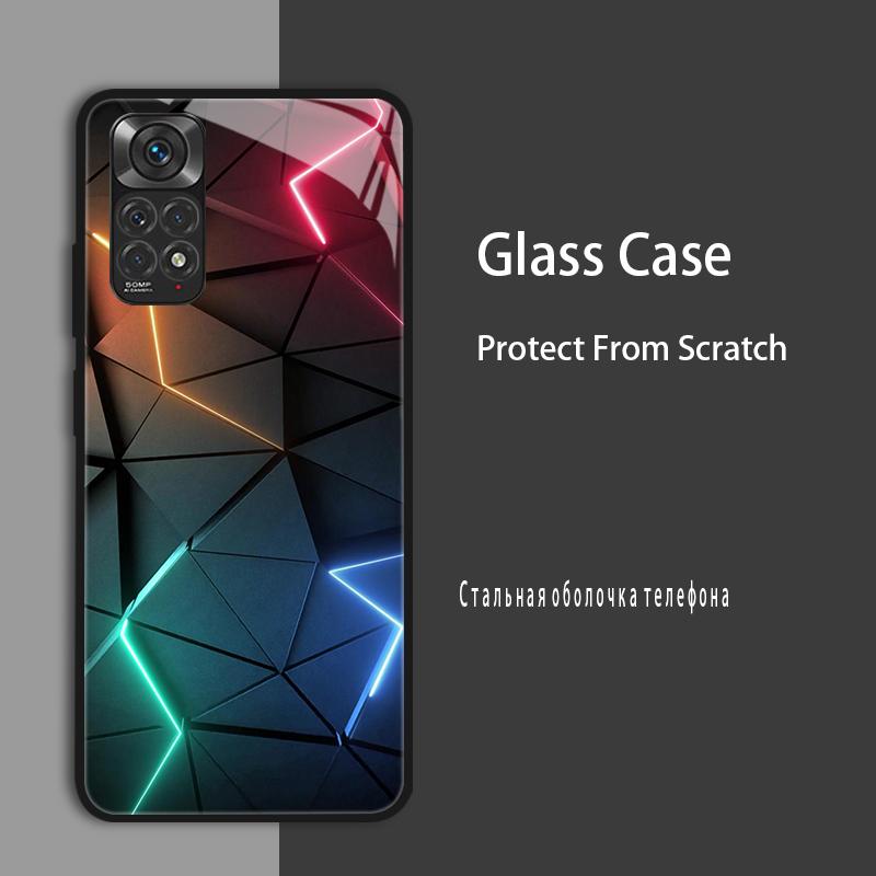 For Redmi Note 11 Case Cover Tempered Glass Case Hard Coque Bumper For Xiaomi Redmi Note11 Note 11 Pro 5G 4G 11s Protect Case