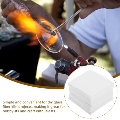 VILLCASE 50-Piece Ceramic Fiber Kiln Paper, 80 X 80 Mm, White Felt Fabric, Ceramic Refractory Material, Refractory Kiln Paper, Fiber Gasket, High Temp