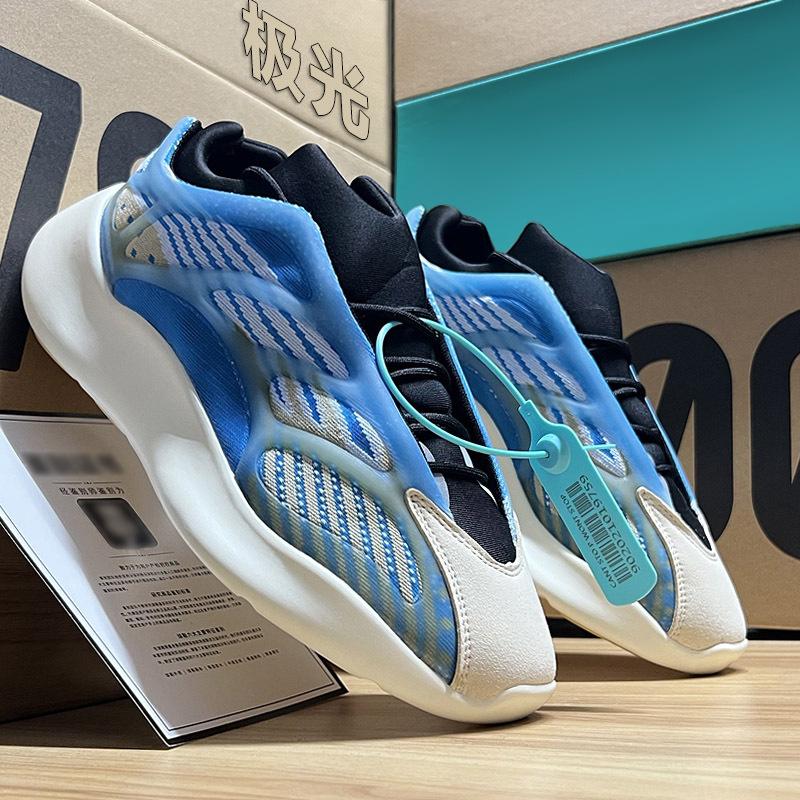Coconut shoes men's 700-3 new safflower seed luminous skeleton dad shoes platform sports shoes female couple casual shoes