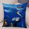 Federa per Cuscino Delfino Vita Marina Motivo Pesci Barriera Corallina Tessuto Morbido Studio Ufficio Casa Decorazione Federa