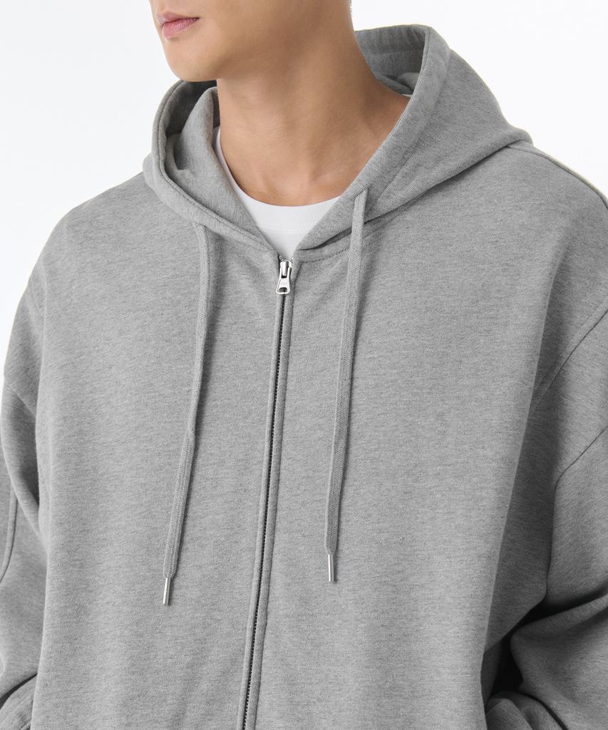 Musinsa Standard Extra Oversized Open Hooded Sweat Zip-Up [Medium Grey]