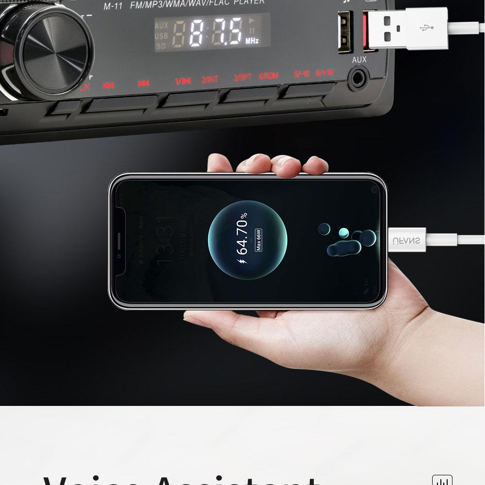New Car Radio Bluetooth 1Din MP3 Player FM AUX TF Radio Stereo The Car-Finding Function of The Mobile APP and Voice Assistant 12V Bluetooth Hands-free