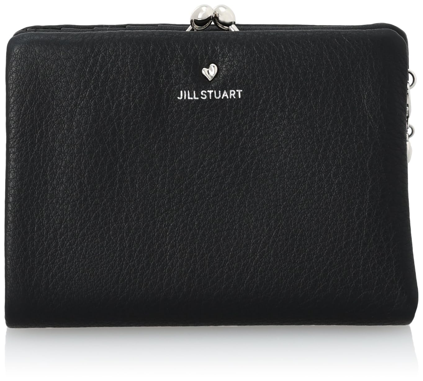 

Folding Wallet Soft Cowhide Leather Bag Stitch Bifold Slim Wallet Simple Adult Cute Heart Charm Included JSLW3CS1 Black [Jill Stuart] [Angel] Women s чорний
