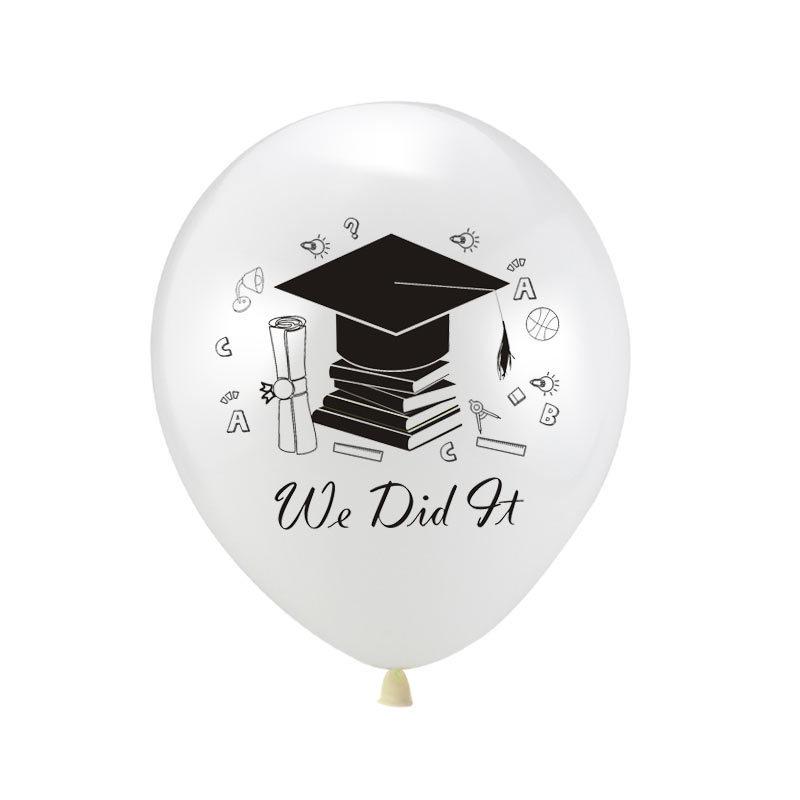 Graduation Season Latex Balloons - 'We Did It' Congrats Party Decorations