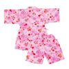 Jinbei for Top and Bottom Floral 120cm Girls, Kids, 100% Cotton, Set, Print, Pink,