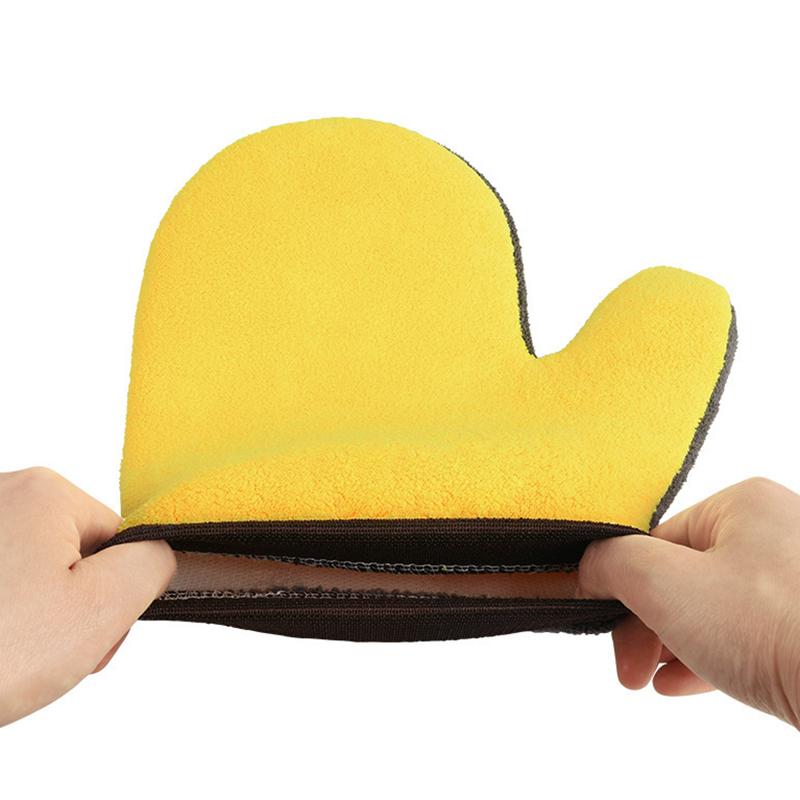 Microfiber Car Washing Glove Double-Faced Thickened Coral Fleece Cleaning Brush Gloves Car Detailing Cleaner Care Tool