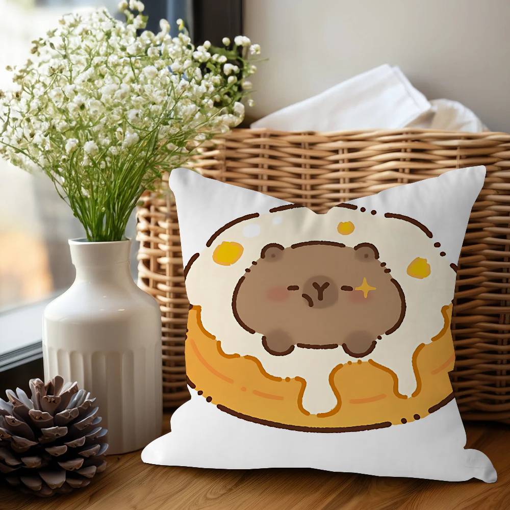 

Милая аниме капибараS Офисная подушка Наволочка Чехол для подушки в машину 45X45 см Поясничная наволочка Наволочка для диванной подушки 12x12Inch