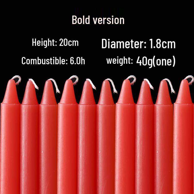 Red and White Long-Burning Smokeless & Odorless Emergency Candles for Power Outages & Disaster Prevention with Silk Flowers