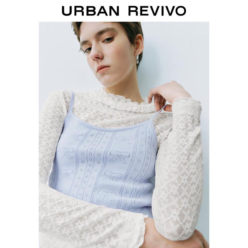 Damen Schleife Lochstrick Cropped Camisole