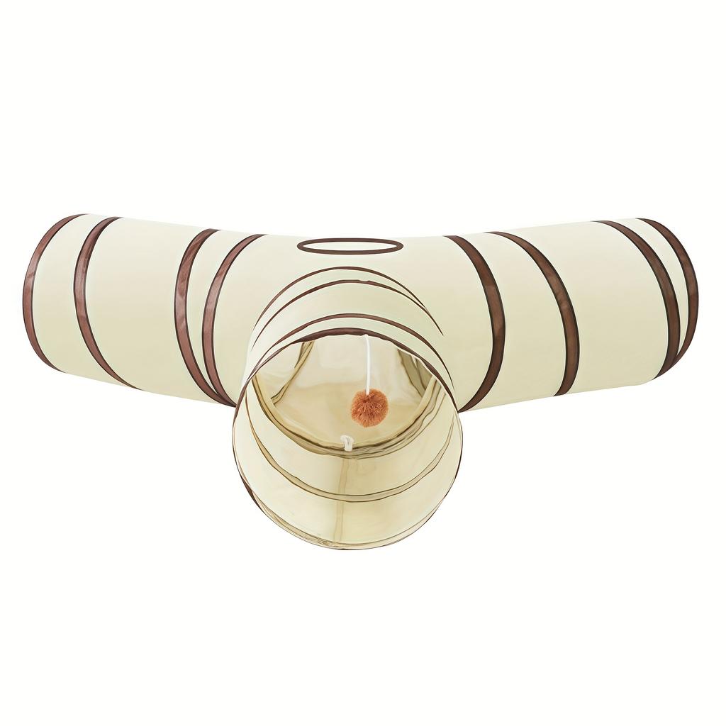 Foldable Easy-to-Store All-in-One Cat Play Tunnel - Striped Interactive Toy for Fun and Exploration Kitten Toy Cat Play Tunnels