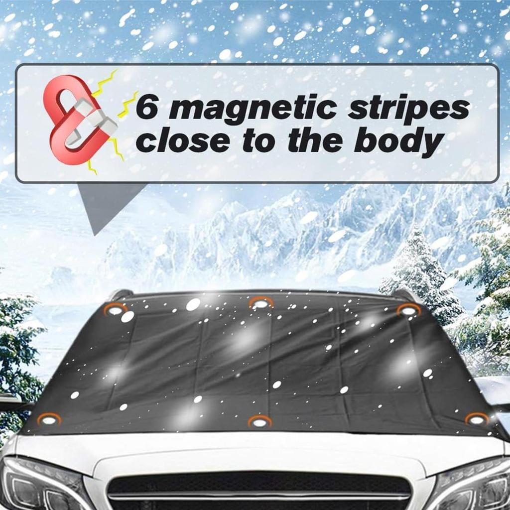 Magnetic Car Snow Shield Windshield Frost Cover Waterproof Heavy Duty All-Weather Oxford Fabric Windshield Cover Window Blanket
