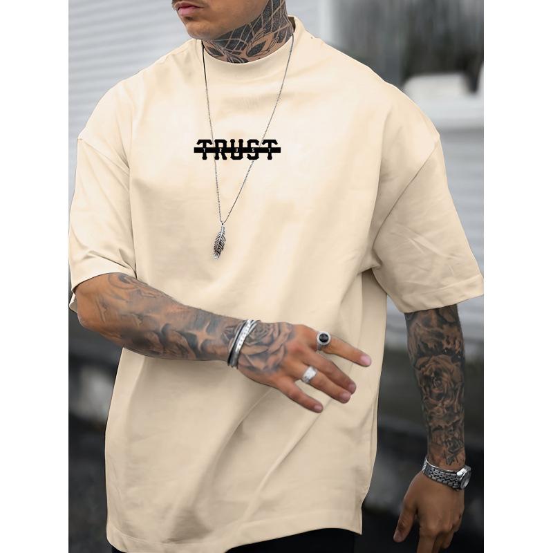 Herr Monogramtryck Casual Lös Kortärmad Enkel Bekväm T-shirt Herr
