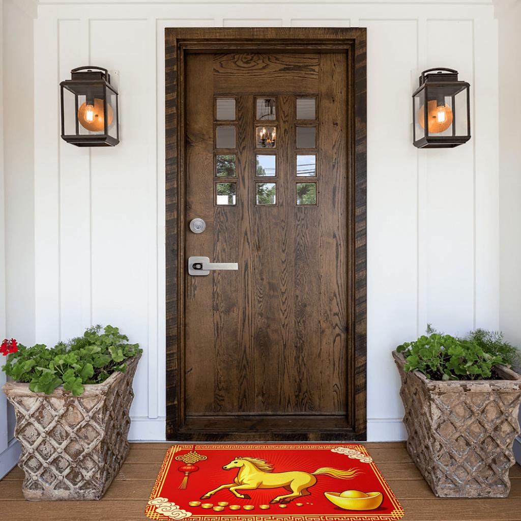 2026 Red Horse Pattern New Year Gift Door Floor Kitchen Bathroom Mat Anti-Slip Outdoor  Doormat Living Room Entrance Carpet Rug